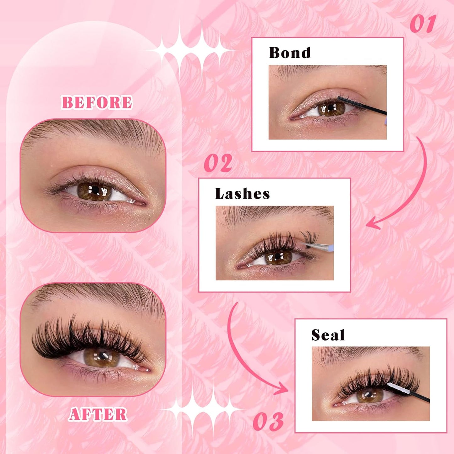 KIT PESTAÑAS+ ADHESIVO+PINZA