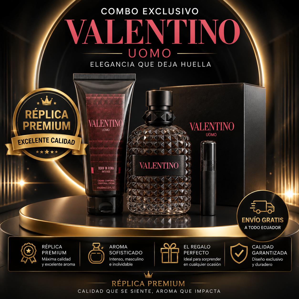 COMBO VALENTINO UOMO BORN IN ROMA + CREMA + PERFUMERO