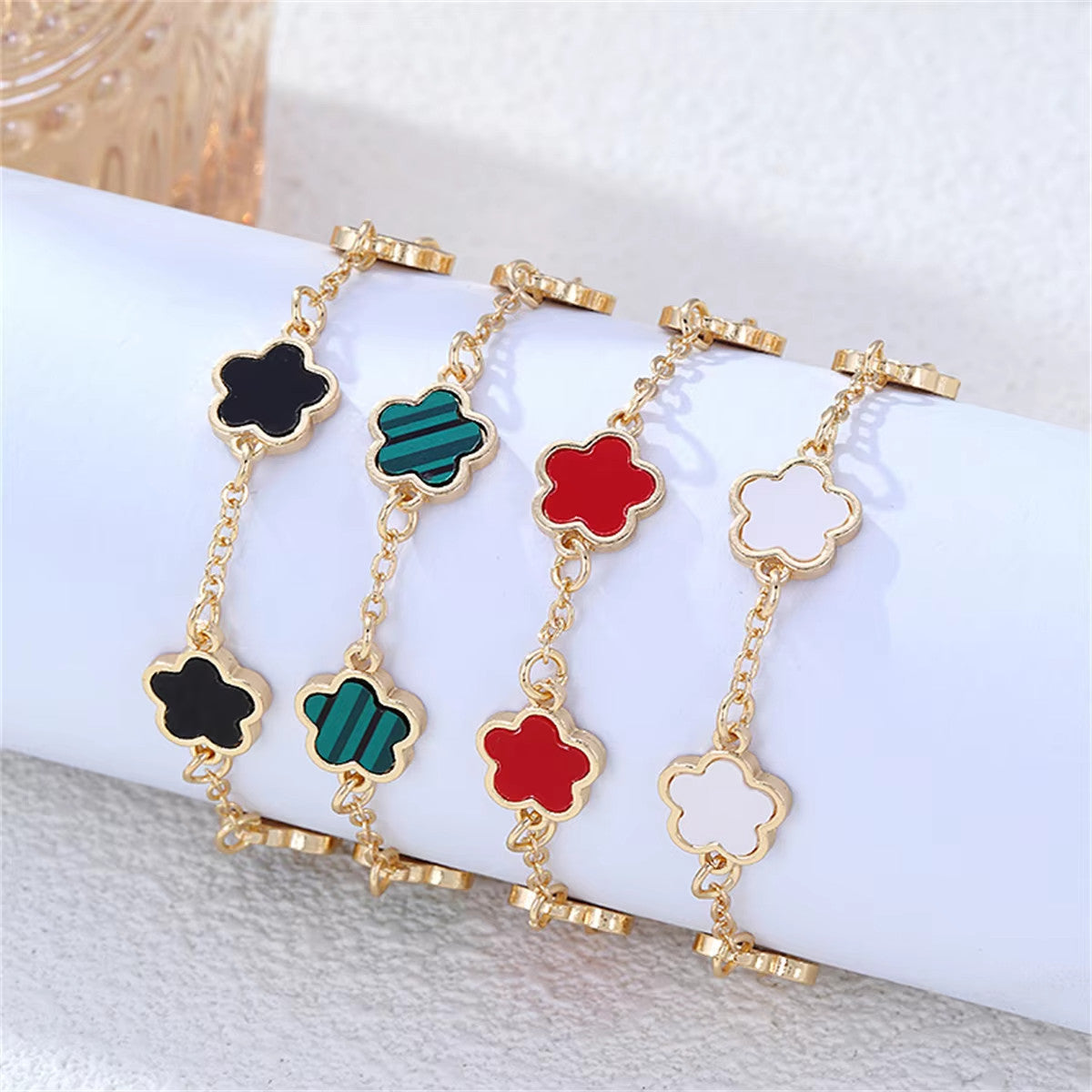 PULSERA TREBOL ONIX