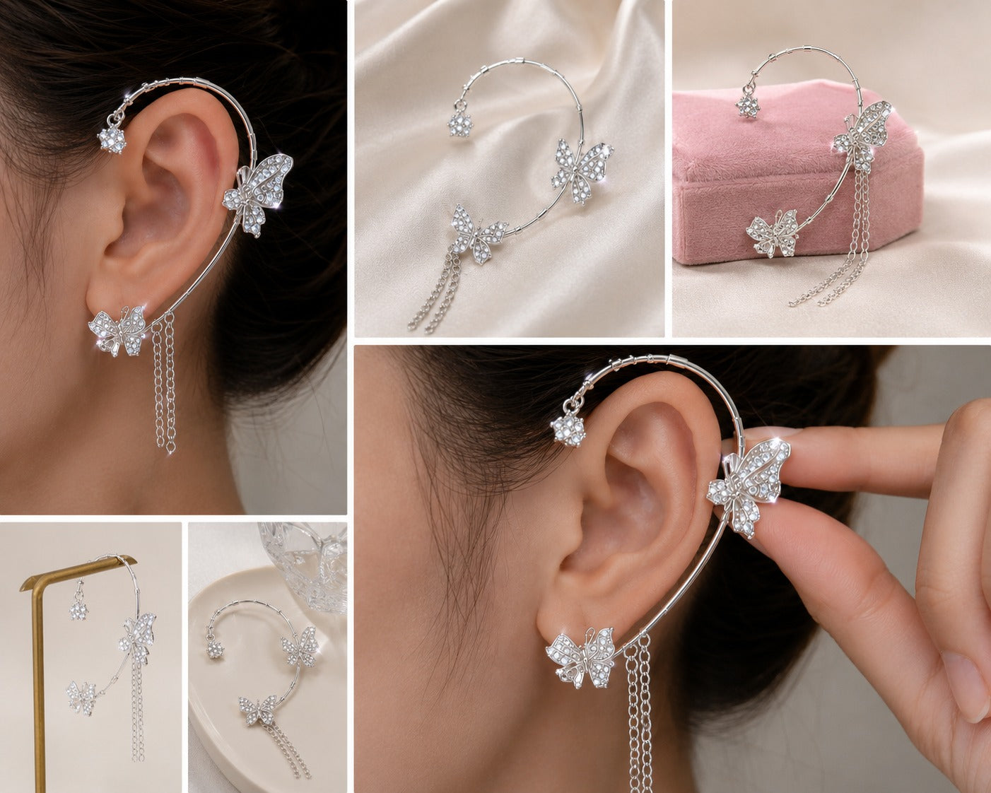 1 PAR DE ARETES- OREJERA MARIPOSA