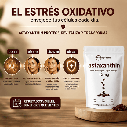 Astaxanthin 12 mg de Microingredients® Cuida tu piel, ojos y células