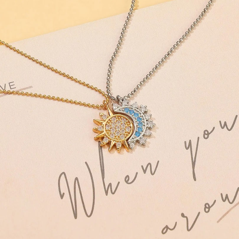 Collar Sol y Luna Eclipse + Caja Gratis 🌘✨